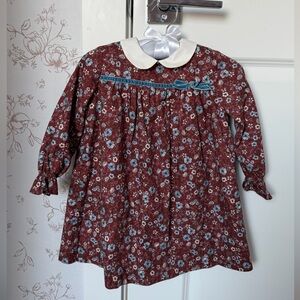 Floral Burgundy Kids Formal Dress